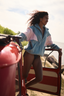 Bluza polarowa Coastal matcha&pink