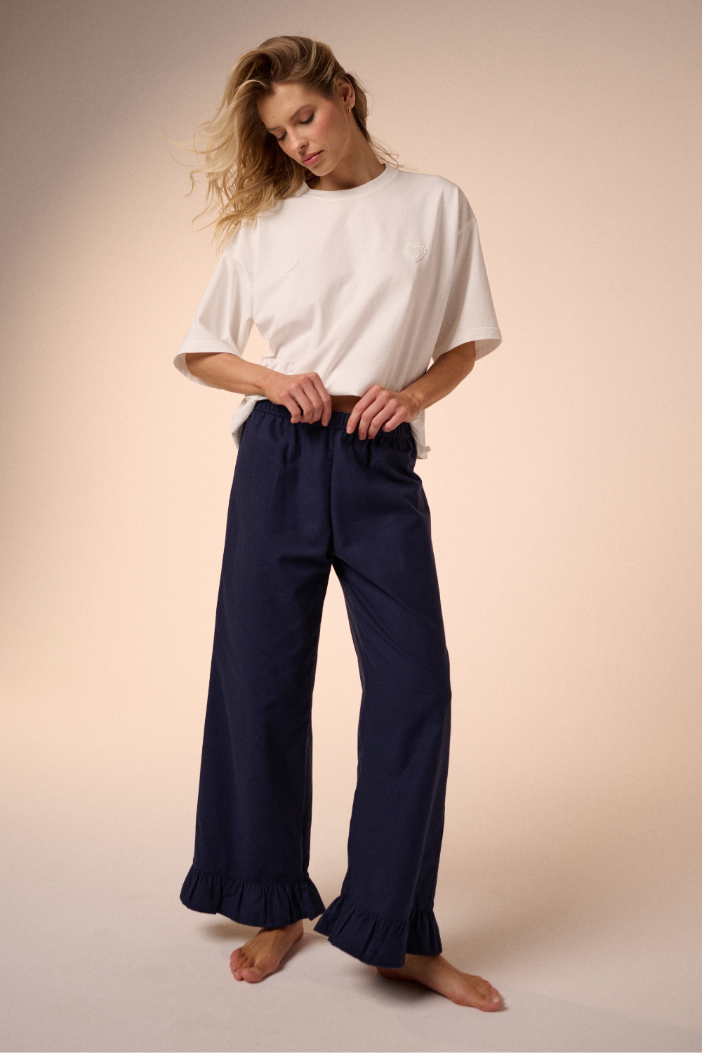 Piżama Amelie hearts navy long