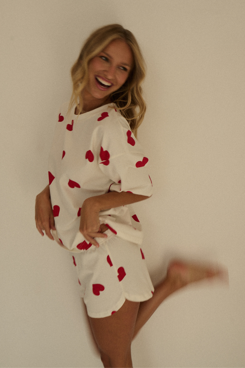 Piżama Red Hearts Short