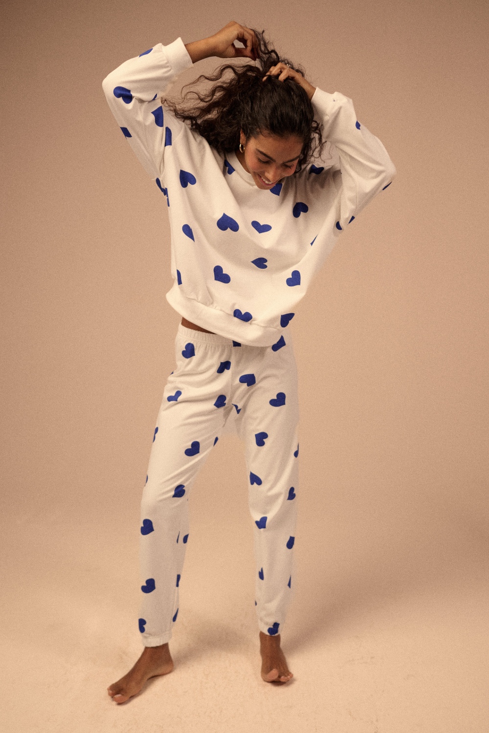 Piżama blue hearts long