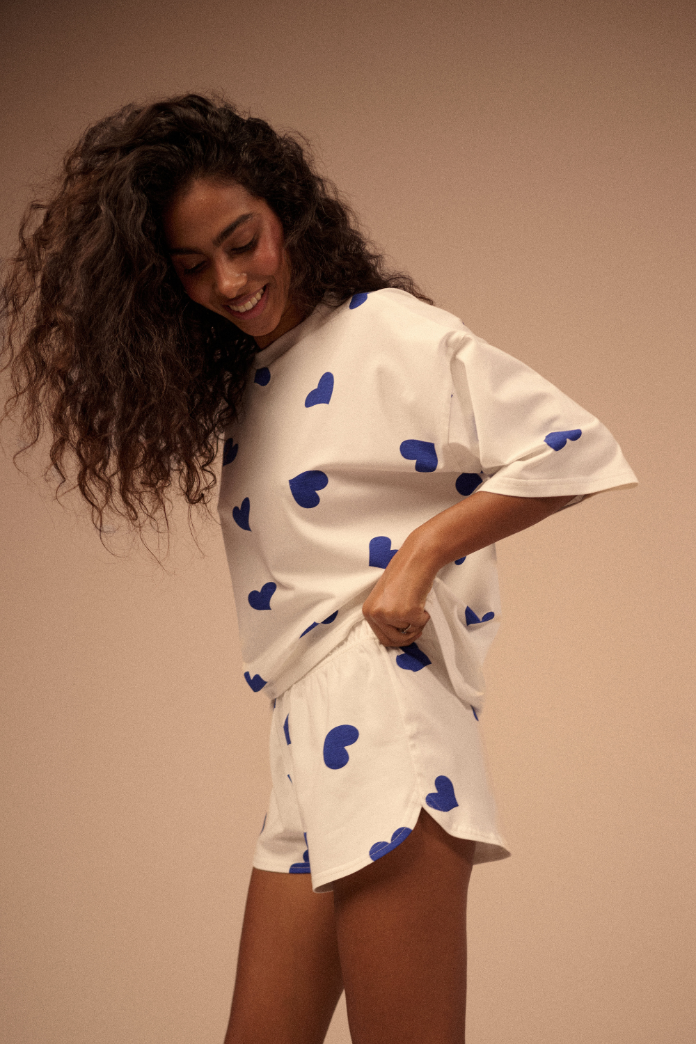 Piżama blue hearts short