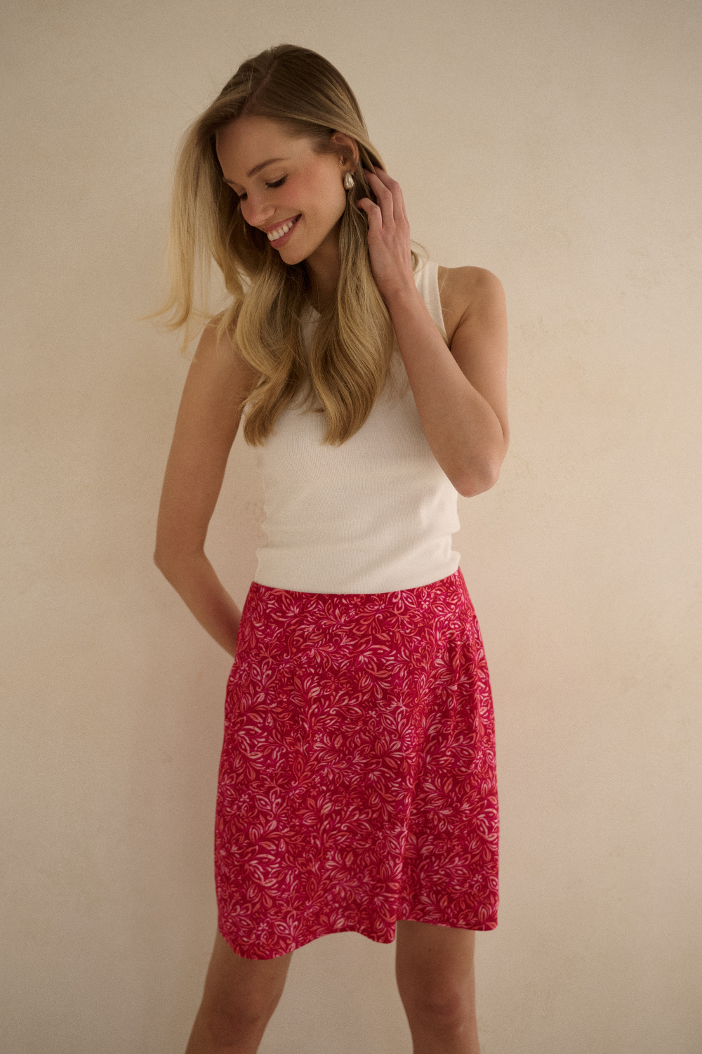 Spódnica Flora raspberry short