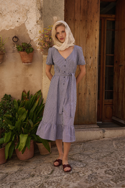 Sukienka Francesca navy check