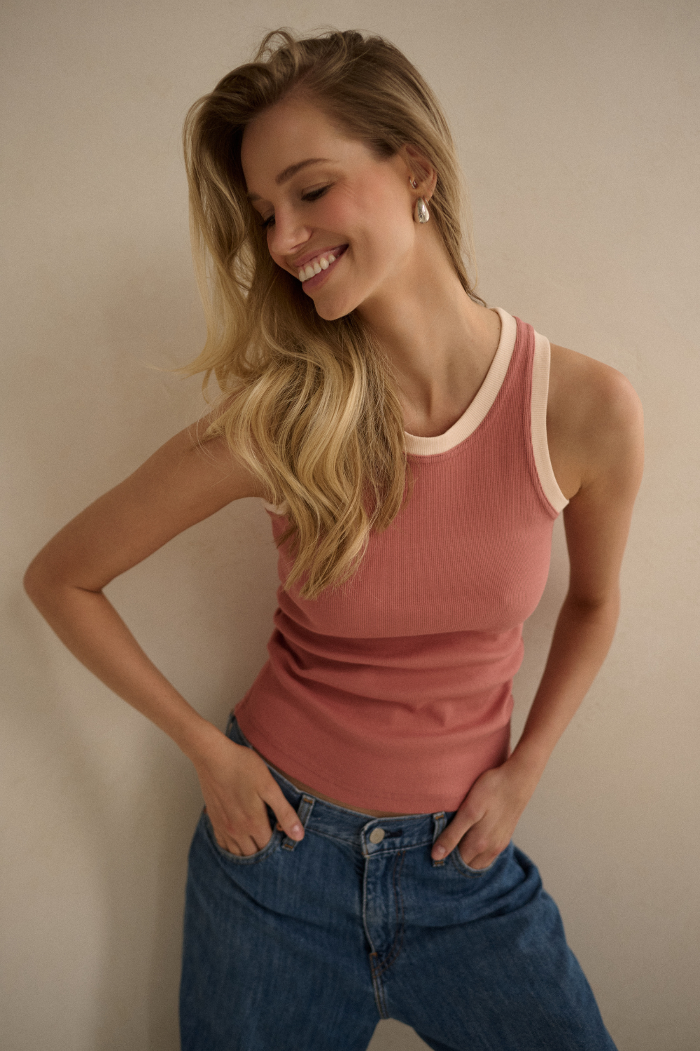 Tanktop blush & cream