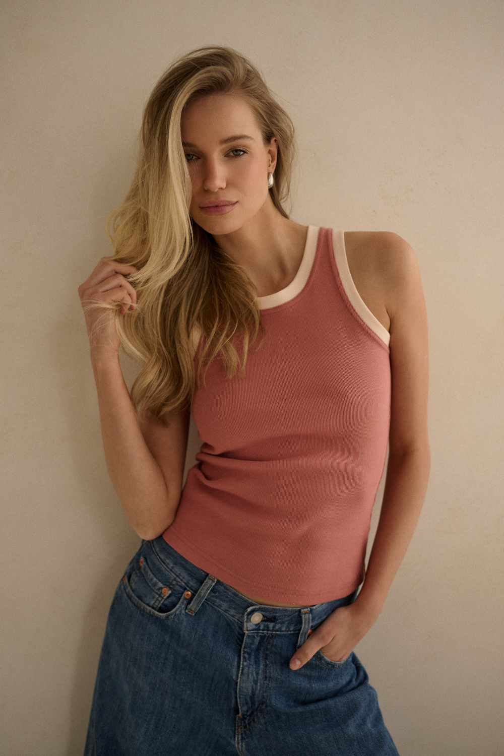 Tanktop blush & cream