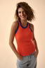 Tanktop orange & navy