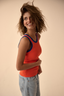 Tanktop orange & navy