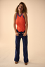Tanktop orange & navy