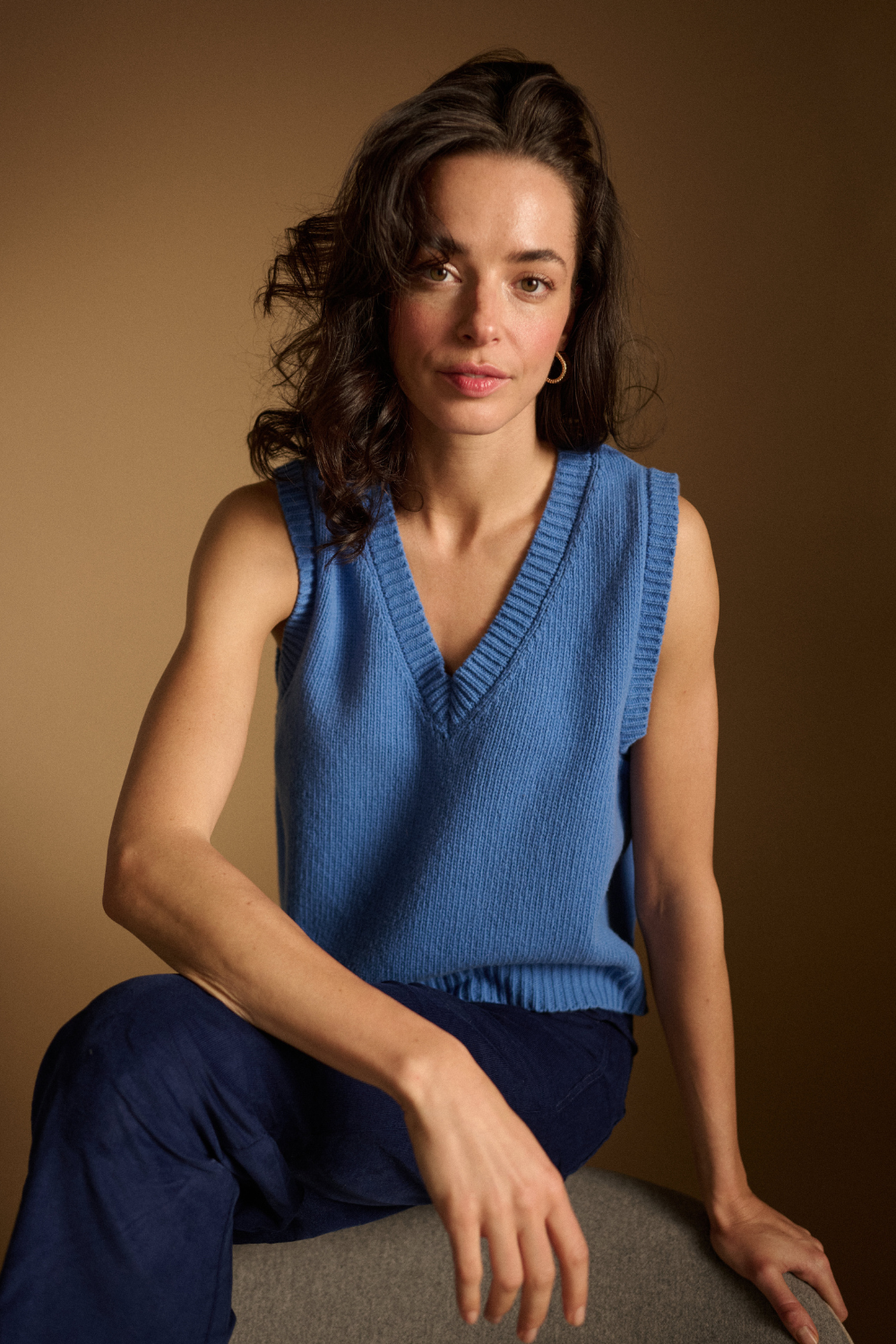 Wełniana kamizelka La Boheme blue