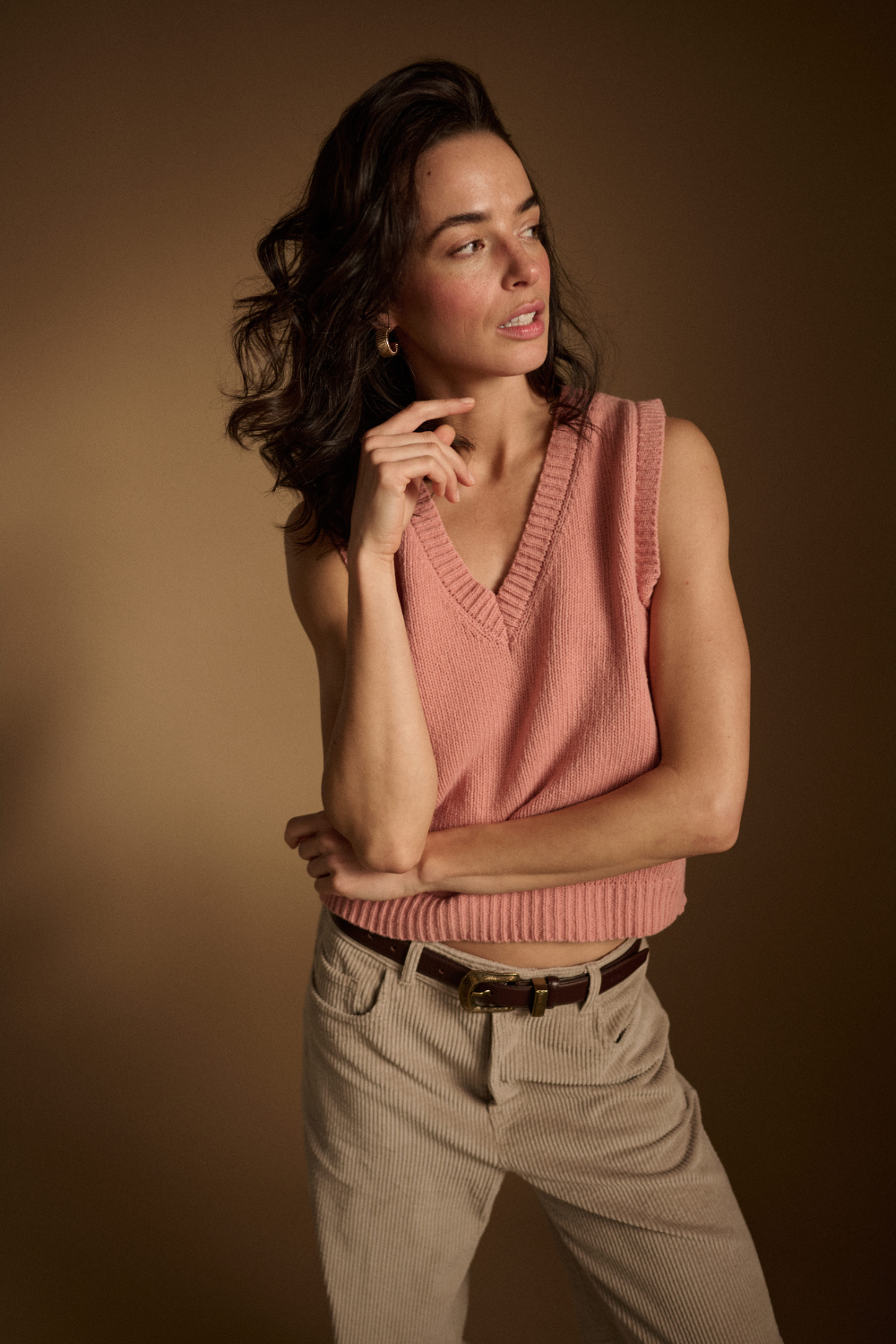 Wełniana kamizelka La Boheme pink
