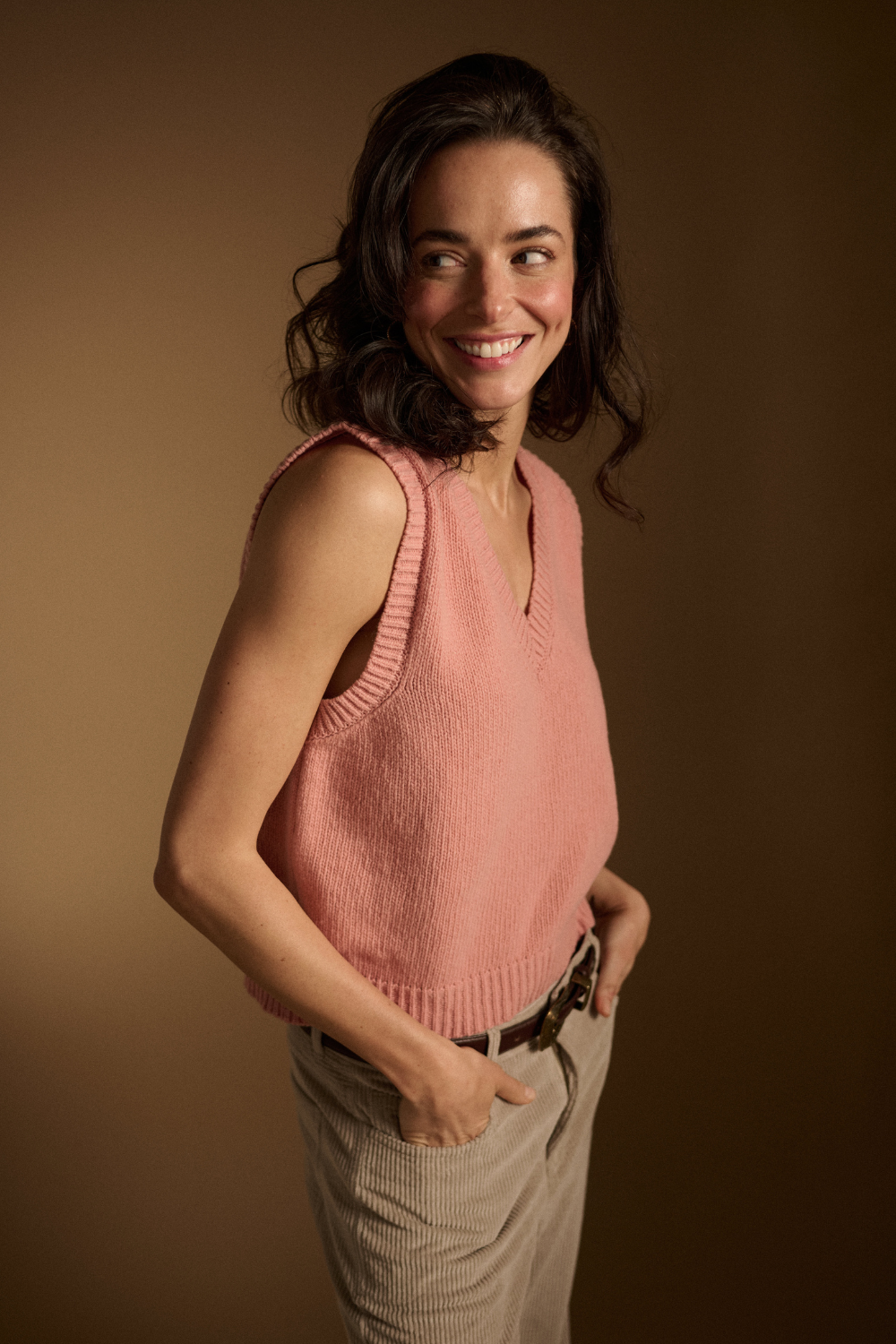 Wełniana kamizelka La Boheme pink
