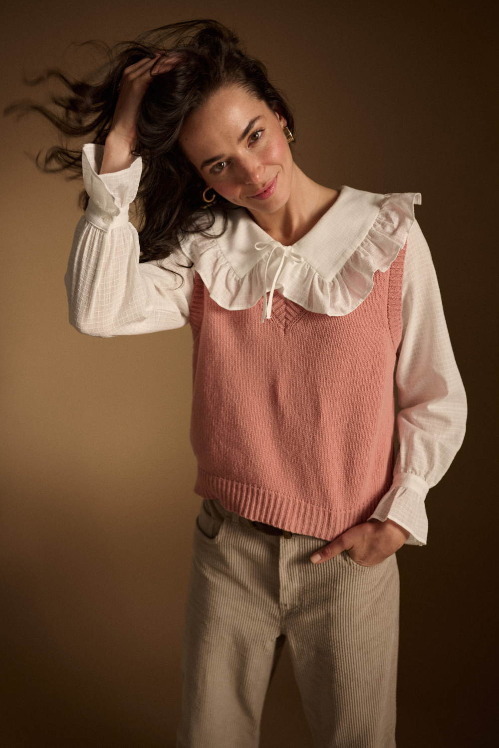ARCHIVE - Wełniana kamizelka La Boheme pink