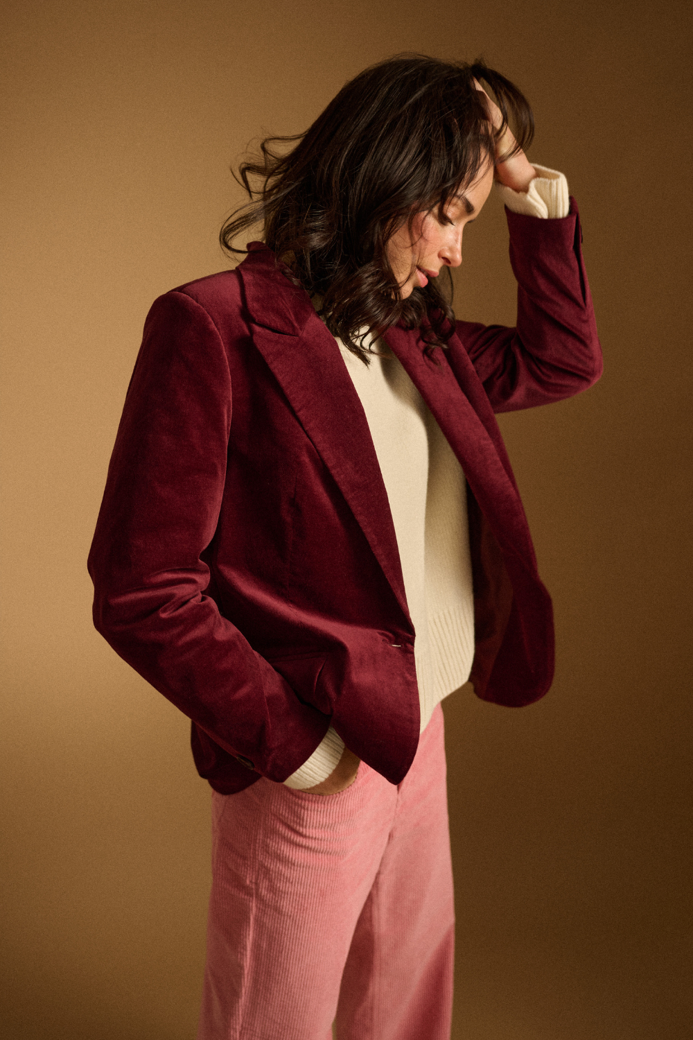Marynarka Velvet cherry