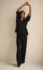 ARCHIVE - Spodnie do piżamy kimono long black - Rozparowane