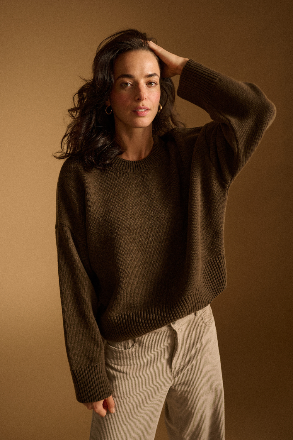 Sweter wełniany dark chocolate