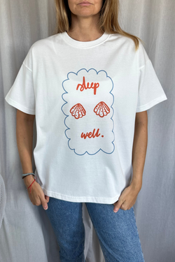 ARCHIVE - Góra od piżamy Seashell short na białym t-shircie