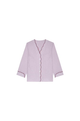 Piżama Sunday Stripe Set violet long