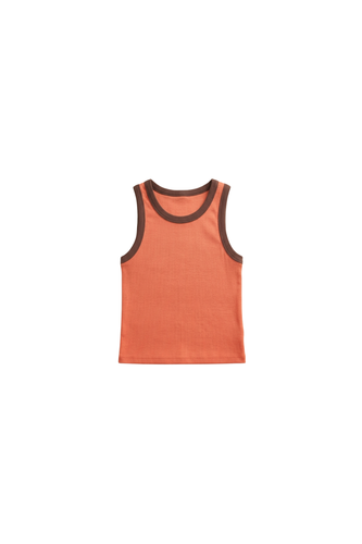 Tanktop orange & chocolate