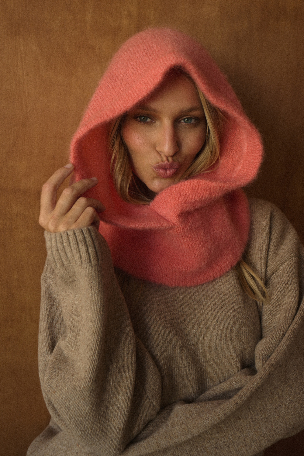 Wełniana Balaclava Papaya