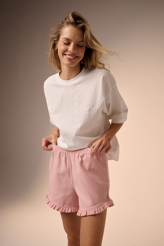 Piżama Amelie hearts baby pink short