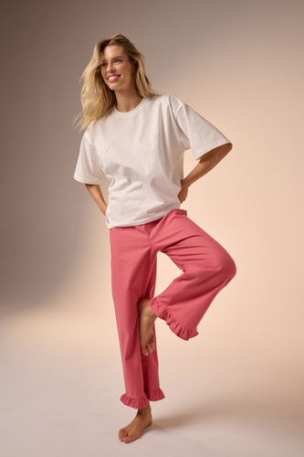 Piżama Amelie hearts coral long