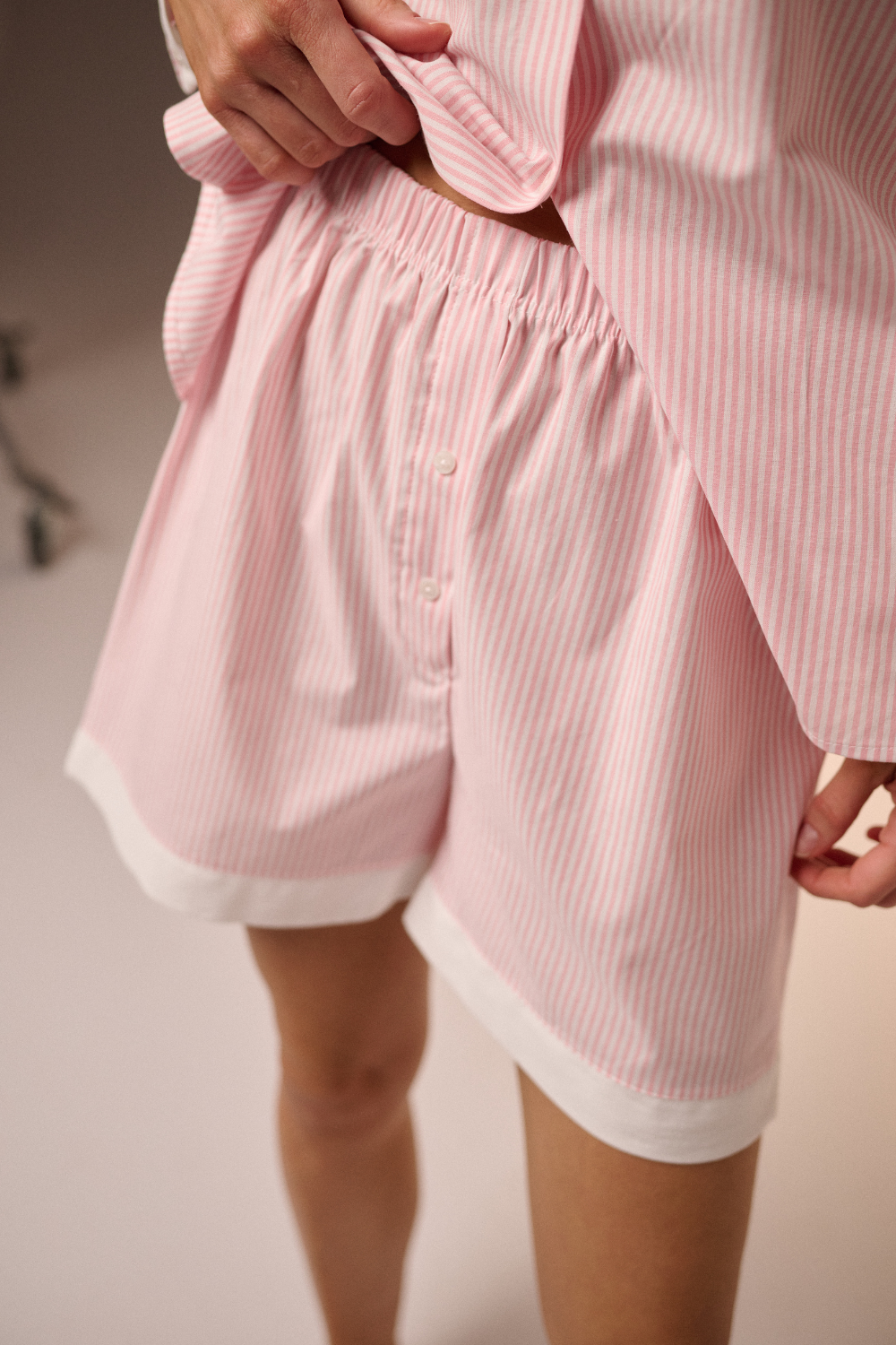 Piżama Sunday Stripe Set pink short