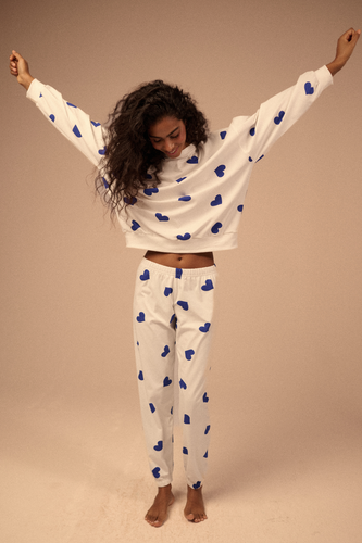 Piżama blue hearts long