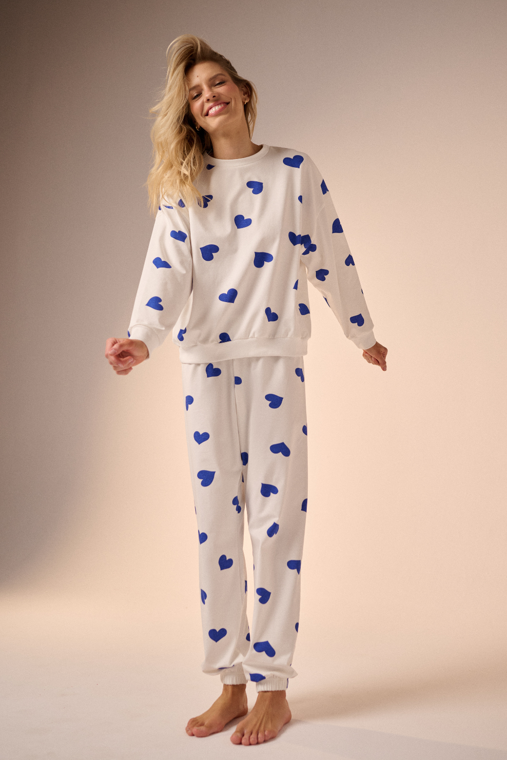 Piżama blue hearts long