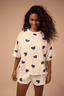 Piżama blue hearts short