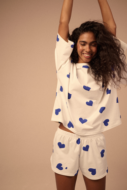Piżama blue hearts short