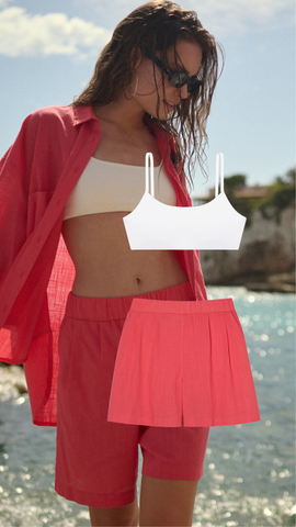 Szorty Coral Blush & Cream Top SET
