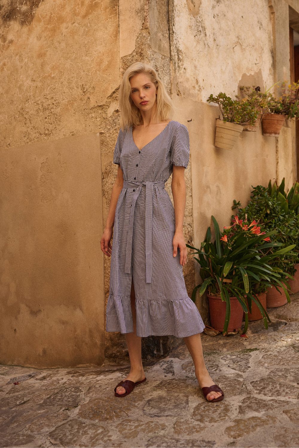 Sukienka Francesca navy check