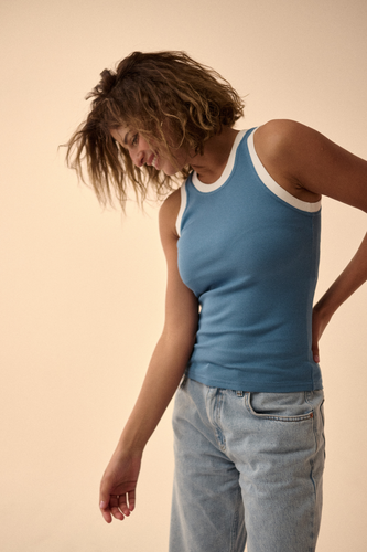 Tanktop blue & white