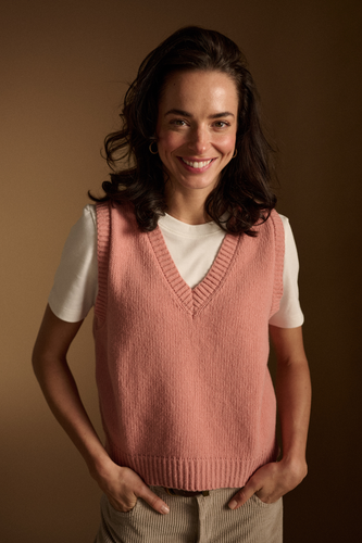 Wełniana kamizelka La Boheme pink