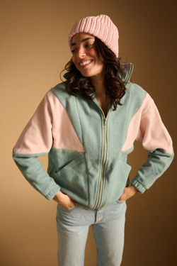 Bluza polarowa Coastal matcha&pink