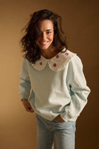 Bluza Retro Roses baby blue