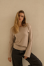 Longsleeve wool blend melange beige