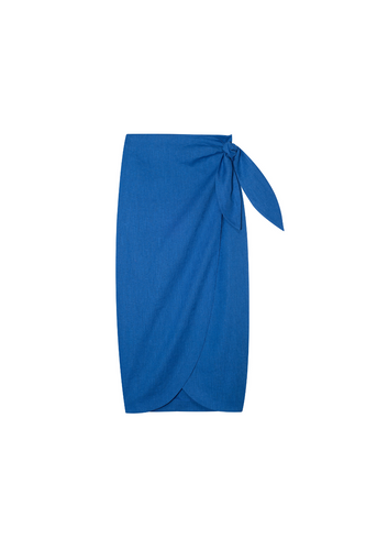 Spódnica linen indygo