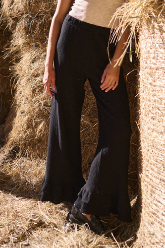 Spodnie dzianinowe z falbanką Dolly