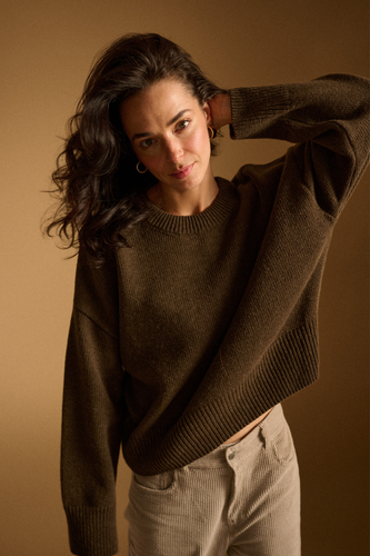 Sweter wełniany dark chocolate